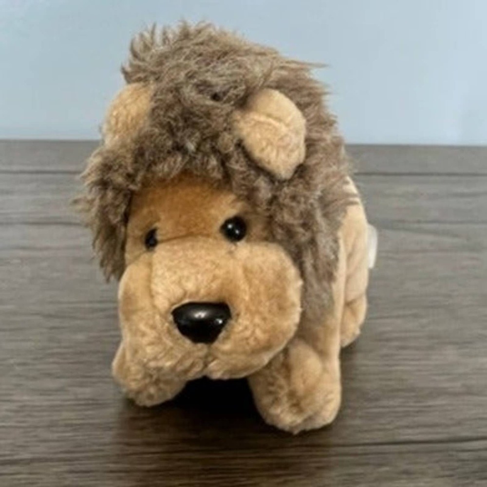 Vintage Applause Lion Plush Stuffed Animal Brown Fuzzy Mane Toy 90s Collectible